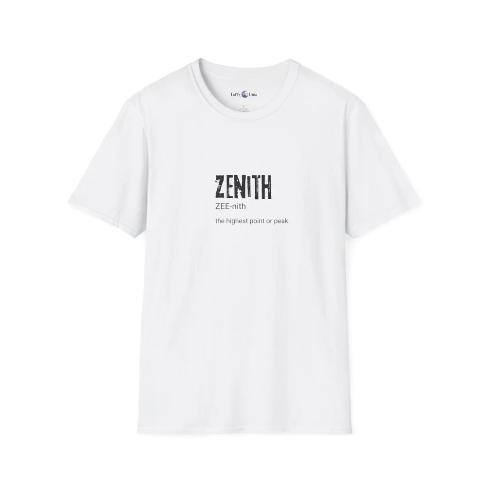 Zenith Unisex Softstyle T-Shirt - Motivational Graphic Tee Perfect for Everyday Wear Gift Graduations Birthdays