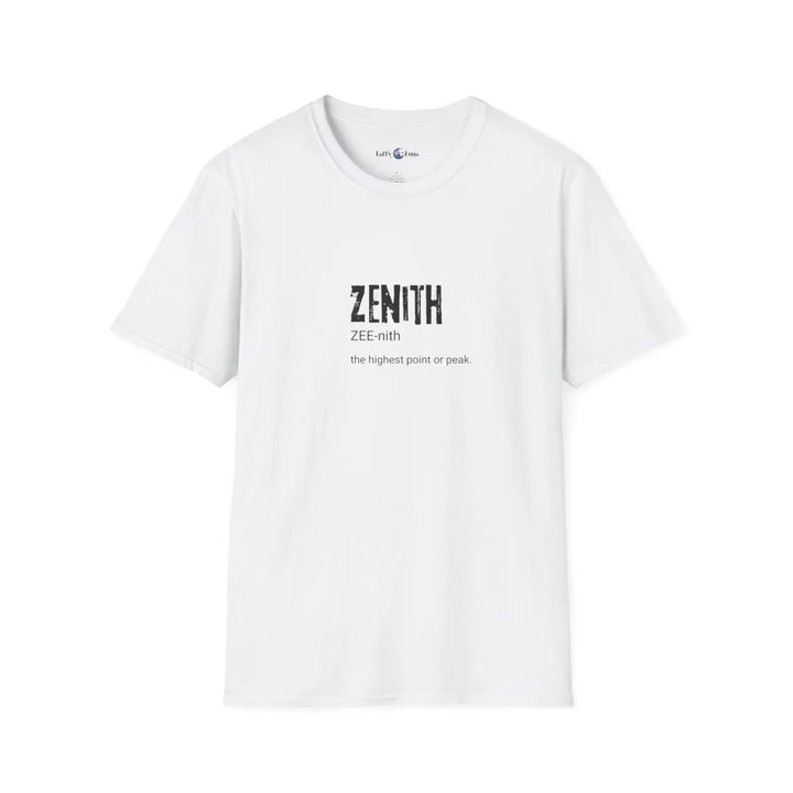 Zenith Unisex Softstyle T-Shirt - Motivational Graphic Tee Perfect for Everyday Wear Gift Graduations Birthdays