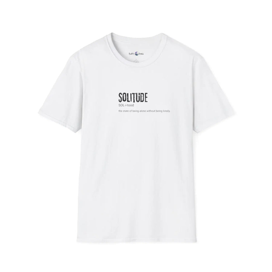 Solitude Unisex Softstyle T-Shirt Cozy Everyday Wear Thoughtful Gift Self-Care Relaxation Minimalist Fashion - XS