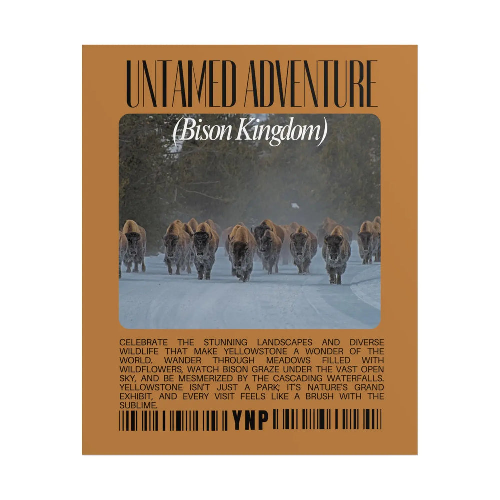 Yellowstone Untamed Adventure Rolled Poster - Bison Kingdom Nature Decor - Perfect Landscape Art and Hiker Gift - 9″ x