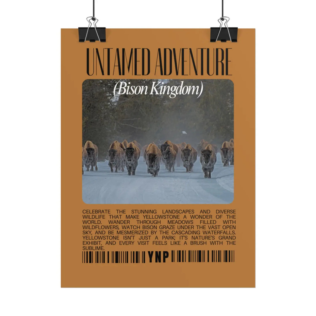 Yellowstone Untamed Adventure Rolled Poster - Bison Kingdom Nature Decor - Perfect Landscape Art and Hiker Gift