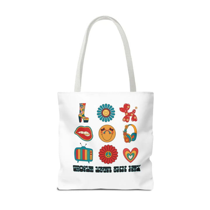 Vibrant Retro Tote Bag Stylish Shopper Floral & Fun Design Eco-Friendly Bags Gift for Her Everyday