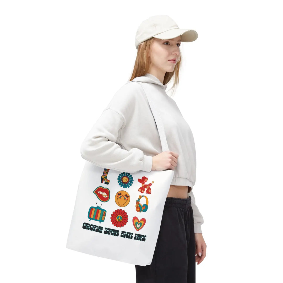 Vibrant Retro Tote Bag Stylish Shopper Floral & Fun Design Eco-Friendly Bags Gift for Her Everyday