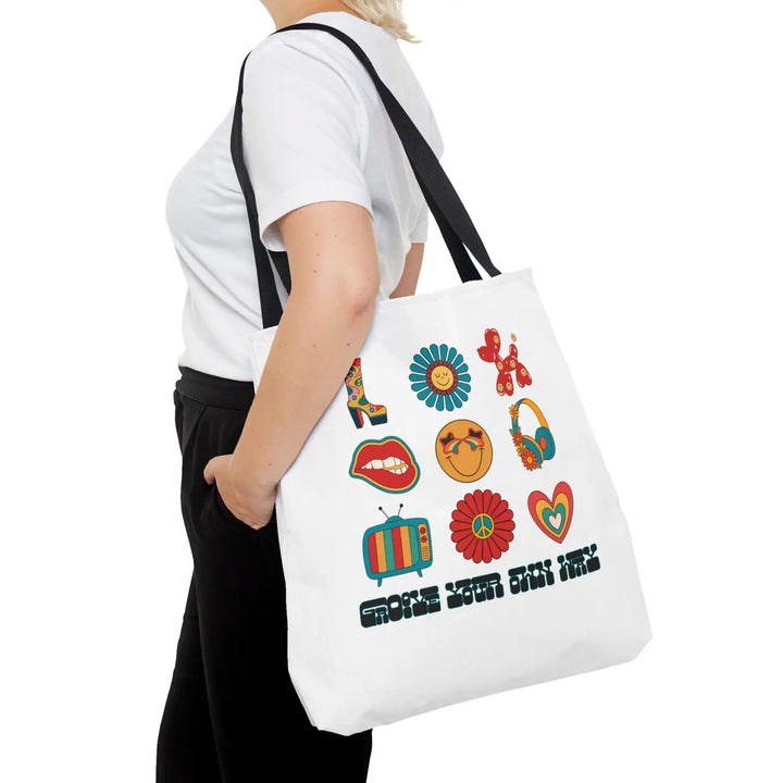 Vibrant Retro Tote Bag Stylish Shopper Floral & Fun Design Eco-Friendly Bags Gift for Her Everyday