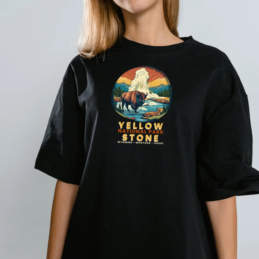 Vintage National Park Tee Yellowstone Graphic T-Shirt Outdoor Adventure Shirt Nature Lover Gift Travel Souvenir