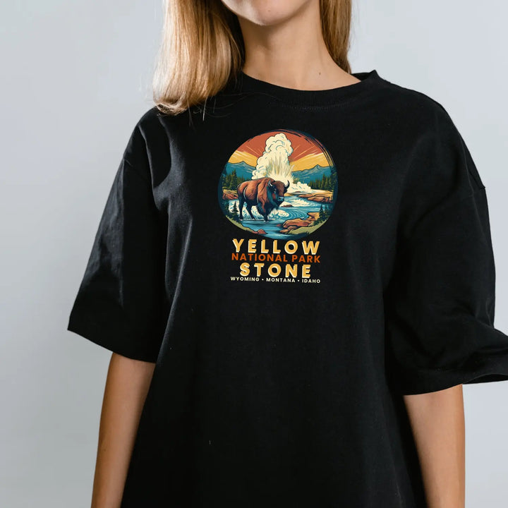 Vintage National Park Tee Yellowstone Graphic T-Shirt Outdoor Adventure Shirt Nature Lover Gift Travel Souvenir