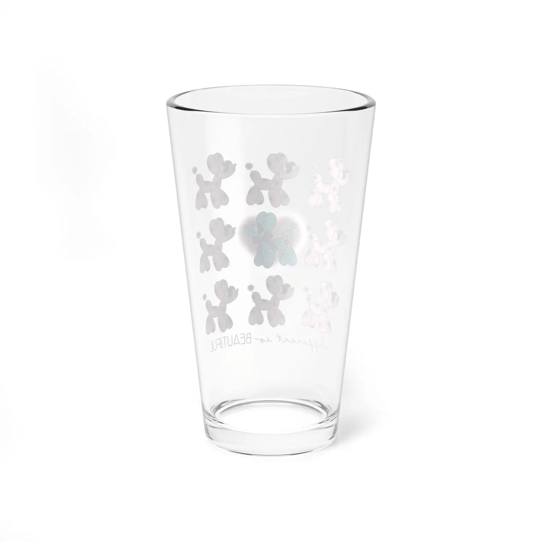 Whimsical Mixing Glass with Poodles | 16oz Unique Gift Fun Drinkware Dog Lover’s Mug Cute Pet Design Custom Glassware