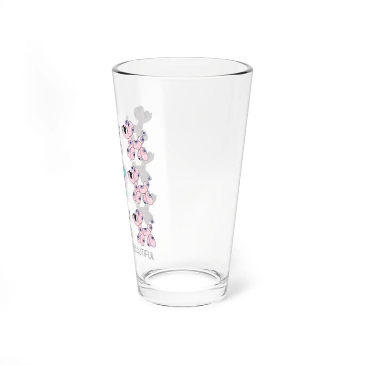 Whimsical Mixing Glass with Poodles | 16oz Unique Gift Fun Drinkware Dog Lover’s Mug Cute Pet Design Custom Glassware