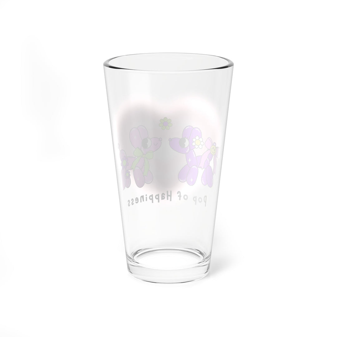 Whimsical Mixing Glass with ’Pop of Happiness’ Design Fun Drinkware Cute Gift for Dog Lovers Kitchen Decor Summer Party