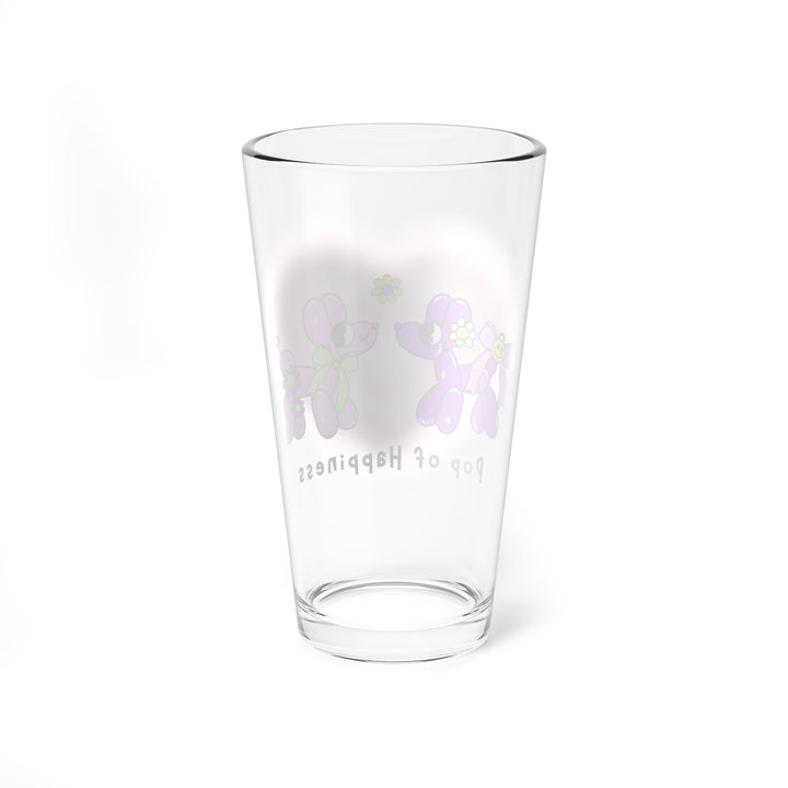 Whimsical Mixing Glass with ’Pop of Happiness’ Design Fun Drinkware Cute Gift for Dog Lovers Kitchen Decor Summer Party