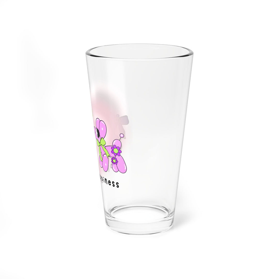 Whimsical Mixing Glass with ’Pop of Happiness’ Design Fun Drinkware Cute Gift for Dog Lovers Kitchen Decor Summer Party