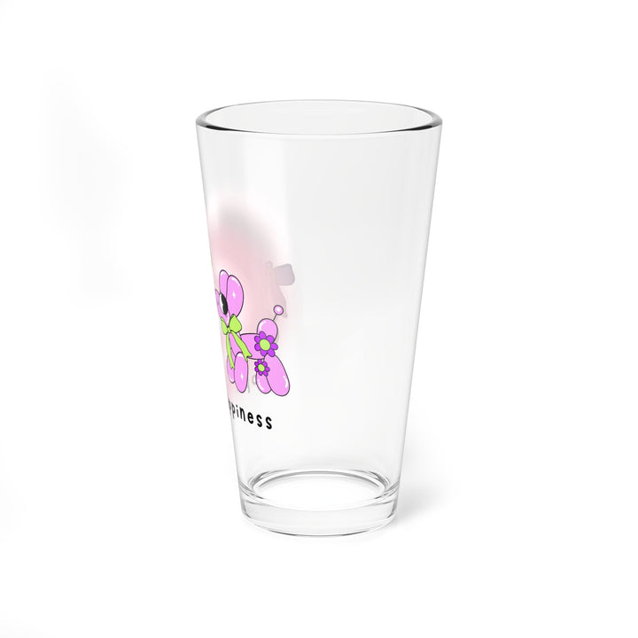 Whimsical Mixing Glass with ’Pop of Happiness’ Design Fun Drinkware Cute Gift for Dog Lovers Kitchen Decor Summer Party