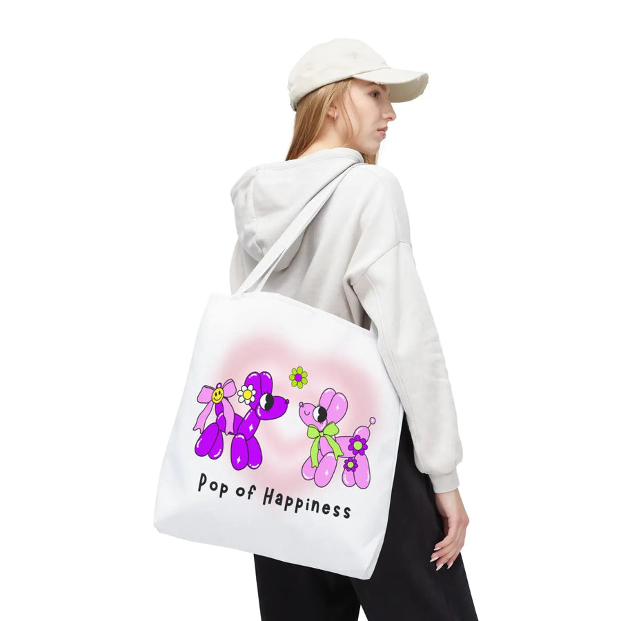 Whimsical Tote Bag with Cute Floral Design | Eco-Friendly Shopping - 18’’ × / White - Bags