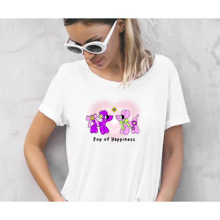 Women’s Cotton Tee - Pop of Happiness Cute Gift for Her Casual Spring Style - T-Shirt