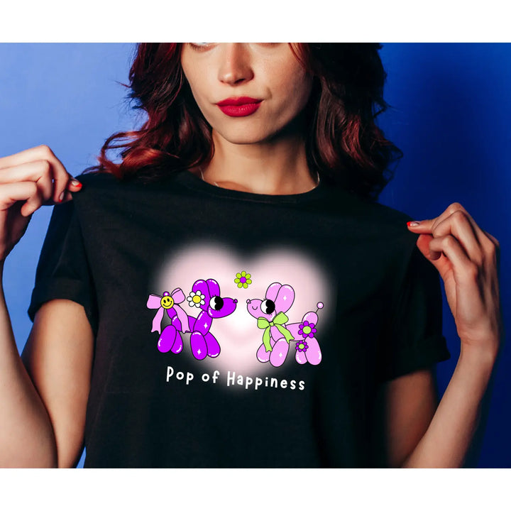 Women’s Cotton Tee - Pop of Happiness Cute Gift for Her Casual Spring Style - T-Shirt