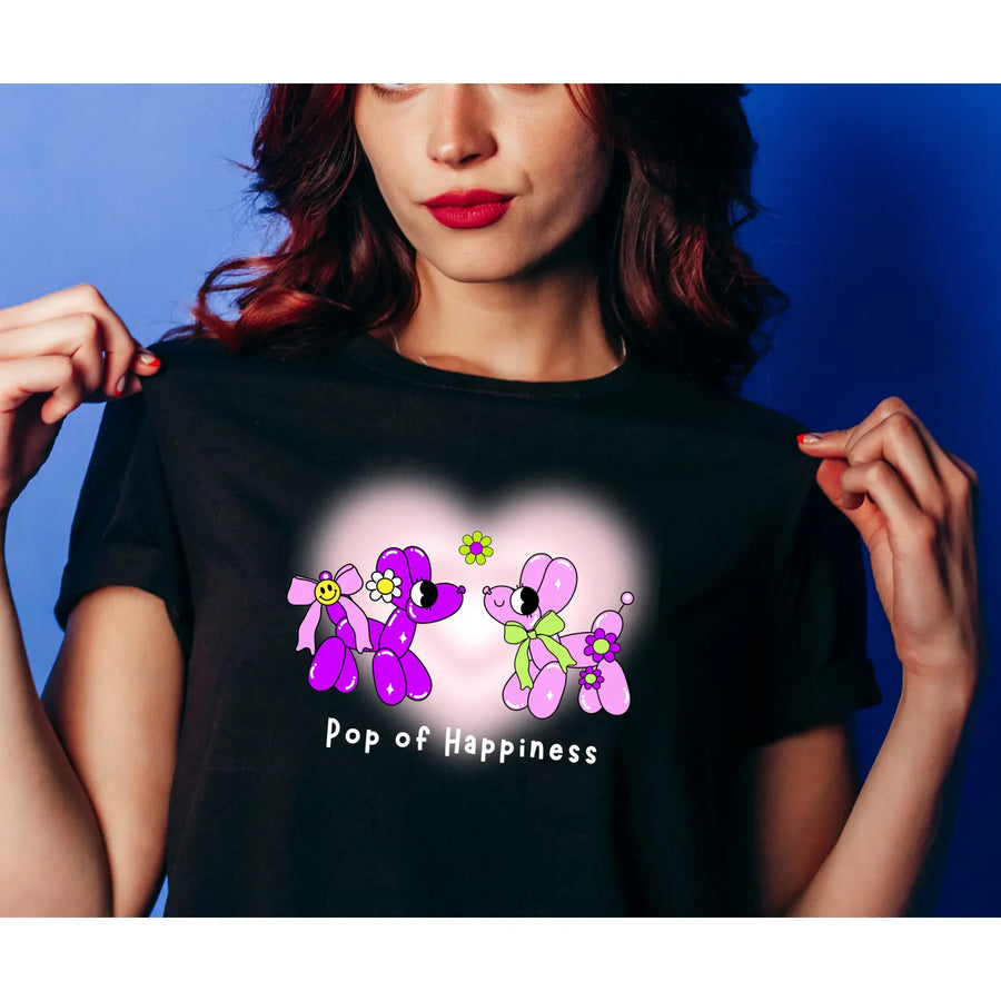 Women’s Cotton Tee - Pop of Happiness Cute Gift for Her Casual Spring Style - T-Shirt