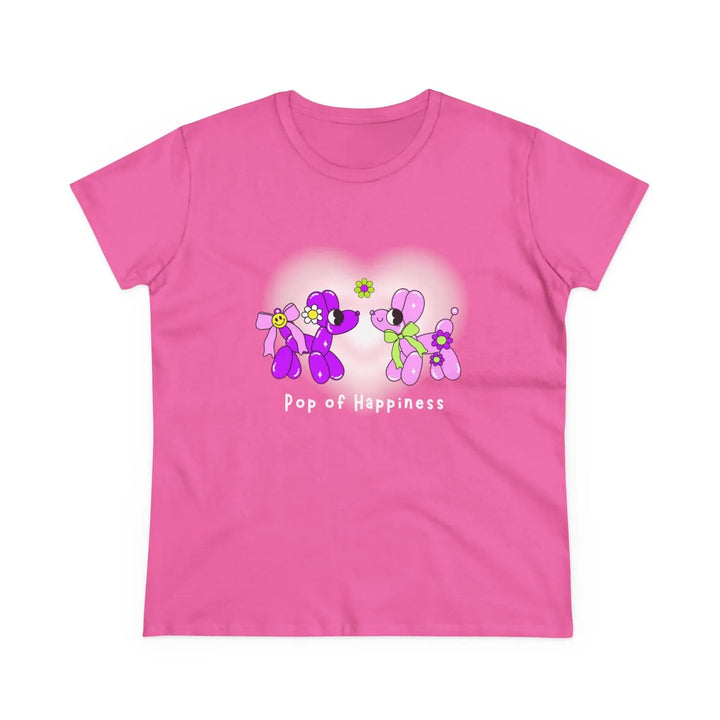 Women’s Cotton Tee - Pop of Happiness Cute Gift for Her Casual Spring Style - S / Azalea - T-Shirt