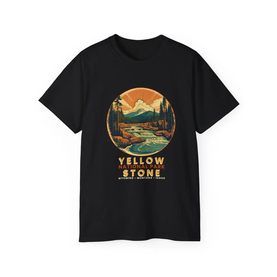 Yellowstone National Park Adventure Tee Nature Lover Shirt Unisex Cotton Travel Gift Outdoor Enthusiast Apparel - Black