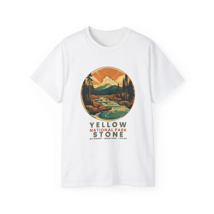 Yellowstone National Park Adventure Tee Nature Lover Shirt Unisex Cotton Travel Gift Outdoor Enthusiast Apparel - White