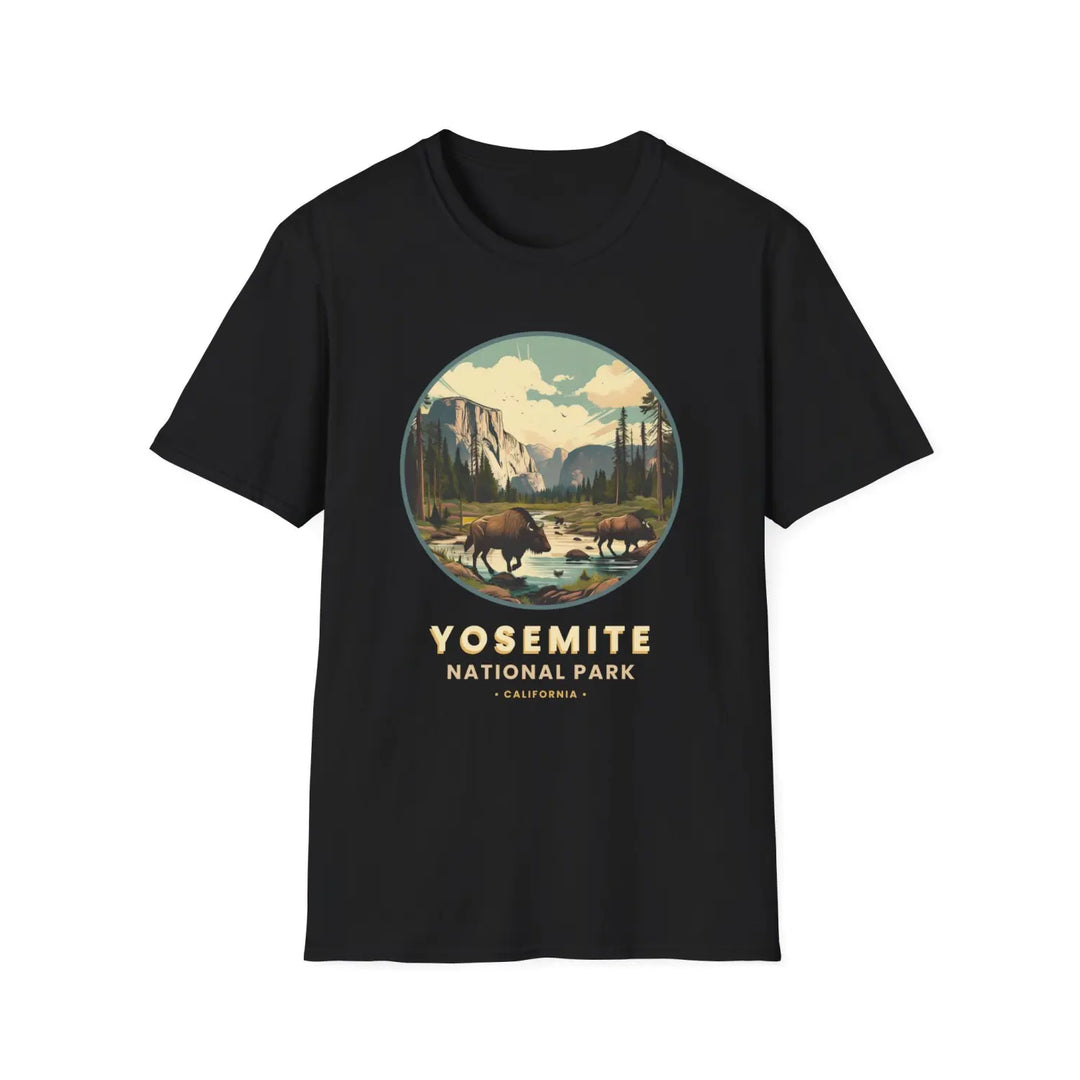 Yosemite National Park Vintage Unisex T-Shirt Eco-Friendly Nature Lover Gift - XS / Black