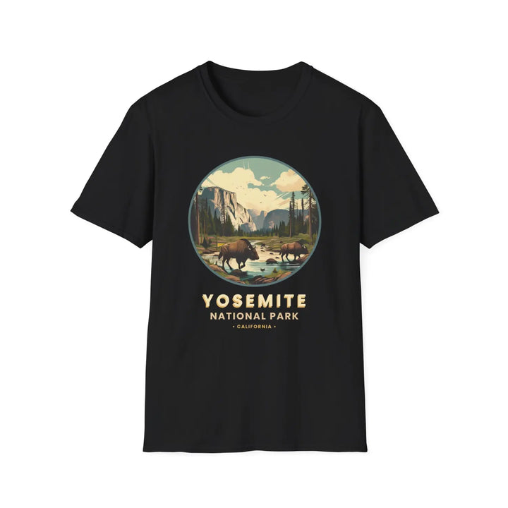 Yosemite National Park Vintage Unisex T-Shirt Eco-Friendly Nature Lover Gift - XS / Black