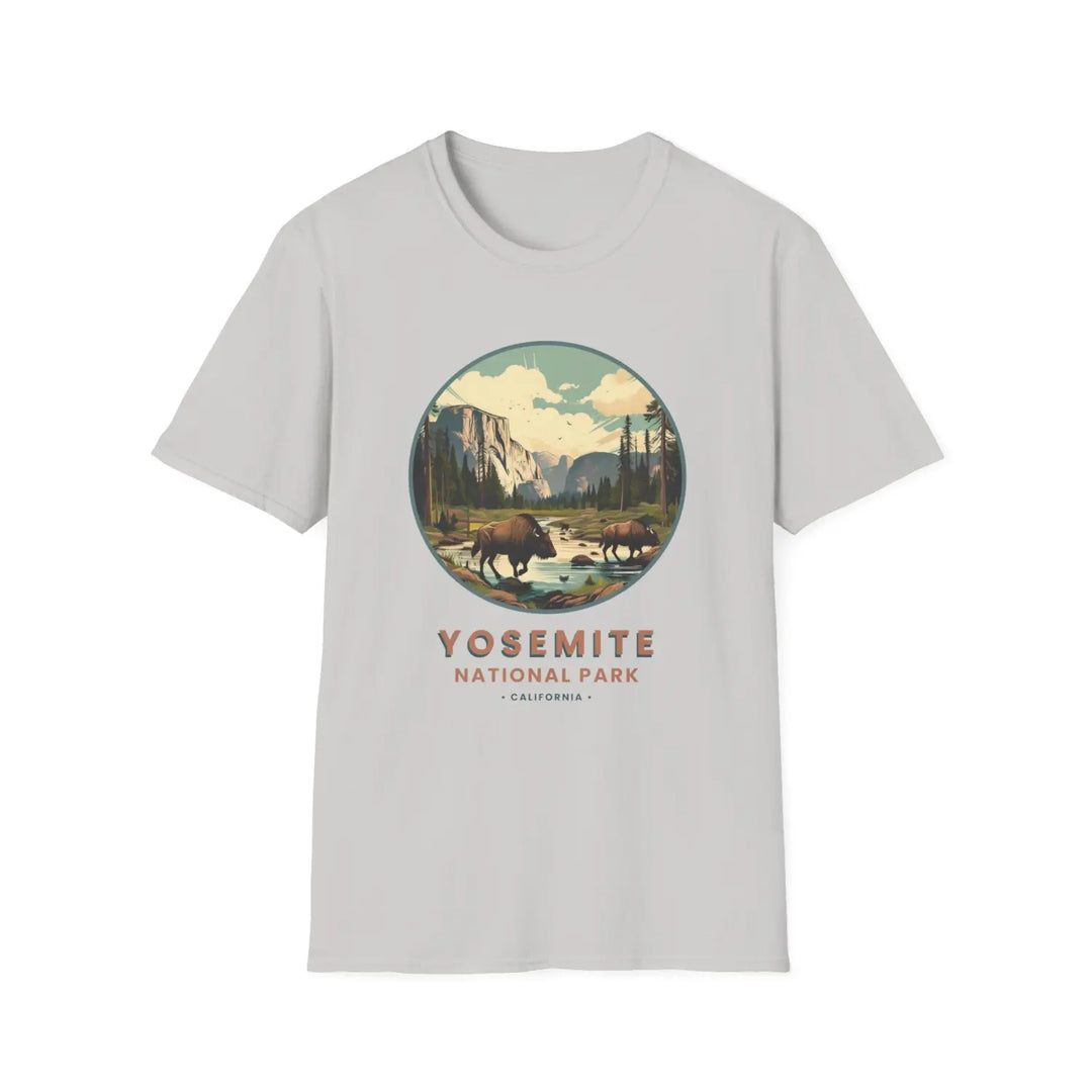 Yosemite National Park Vintage Unisex T-Shirt Eco-Friendly Nature Lover Gift - S / Ice Grey