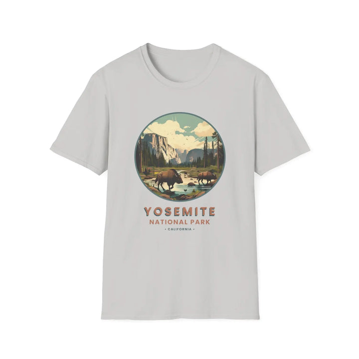 Yosemite National Park Vintage Unisex T-Shirt Eco-Friendly Nature Lover Gift - S / Ice Grey