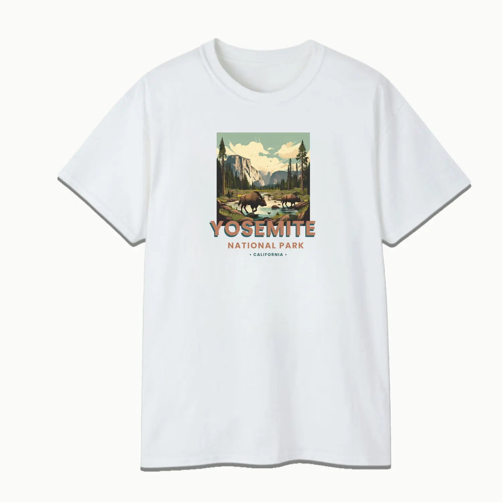 Yosemite Wolf Graphic T-Shirt Nature Lover Gift Outdoor Adventure Tee Travel Apparel National Park Souvenir