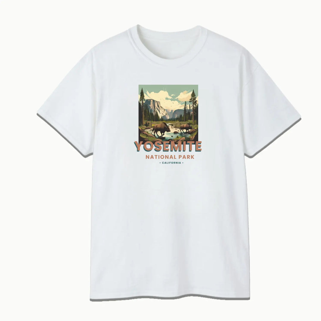 Yosemite Wolf Graphic T-Shirt Nature Lover Gift Outdoor Adventure Tee Travel Apparel National Park Souvenir