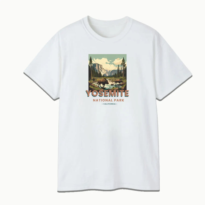Yosemite Wolf Graphic T-Shirt Nature Lover Gift Outdoor Adventure Tee Travel Apparel National Park Souvenir
