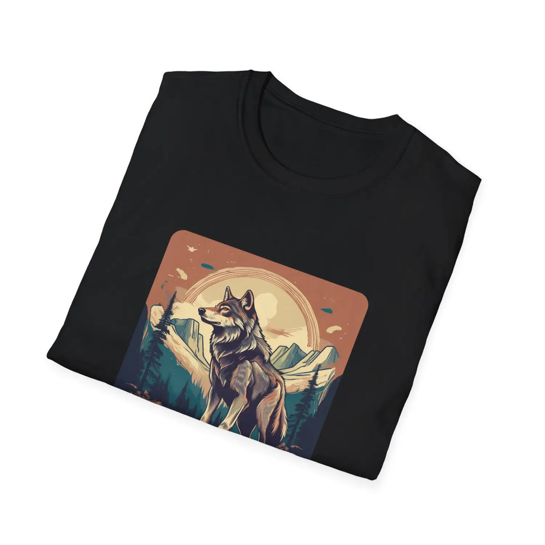 Yosemite Wolf Graphic T-Shirt Nature Lover Gift Outdoor Adventure Tee Travel Apparel National Park Souvenir