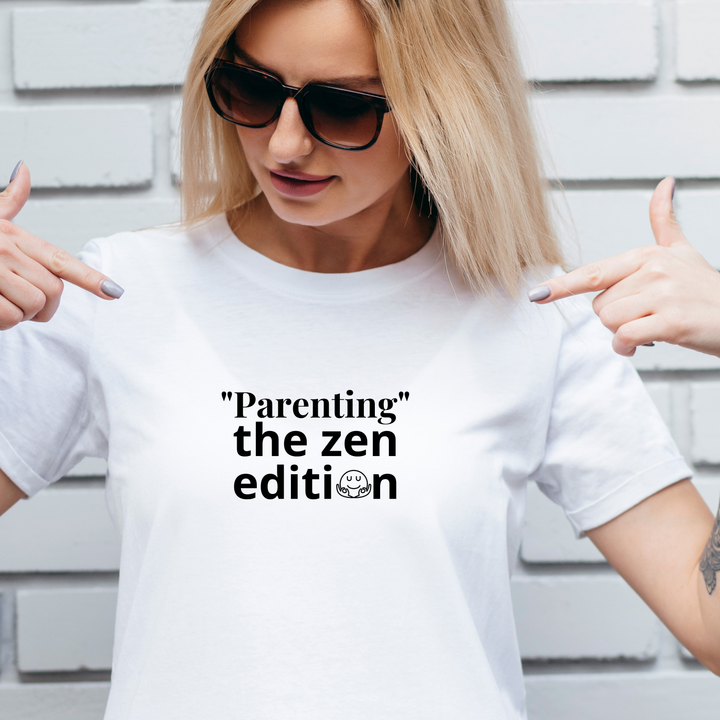 Zen Parenting Unisex T-Shirt Mindful Tee Relaxed Fit Shirt Gift for Parents Casual Wear Relaxation Top