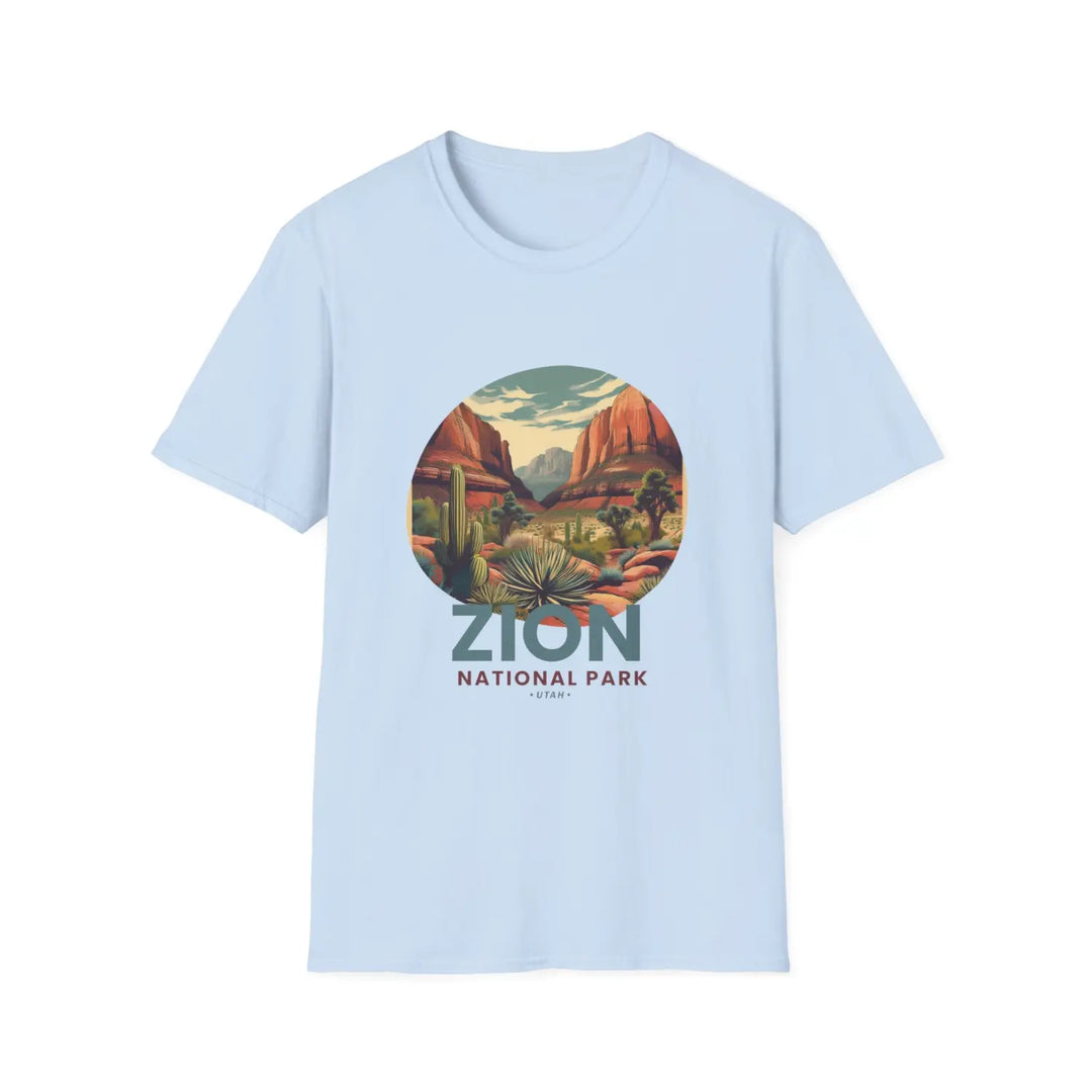 Zion National Park Vintage Tee Unisex T-Shirt Outdoor Adventure Shirt Gift Nature Lover Apparel - S / Light Blue