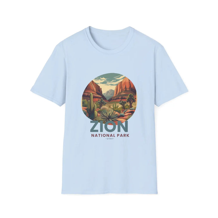 Zion National Park Vintage Tee Unisex T-Shirt Outdoor Adventure Shirt Gift Nature Lover Apparel - S / Light Blue