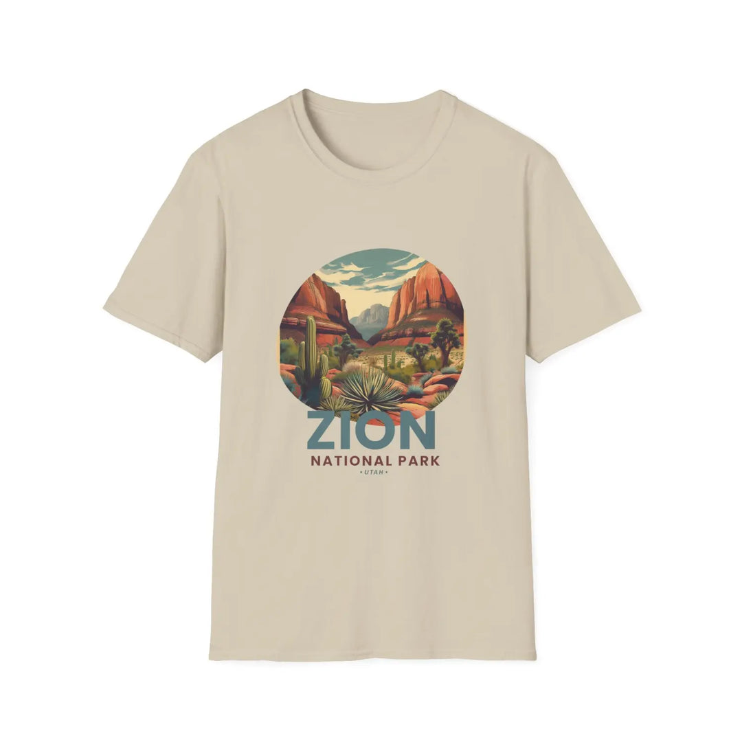 Zion National Park Vintage Tee Unisex T-Shirt Outdoor Adventure Shirt Gift Nature Lover Apparel - S / Sand
