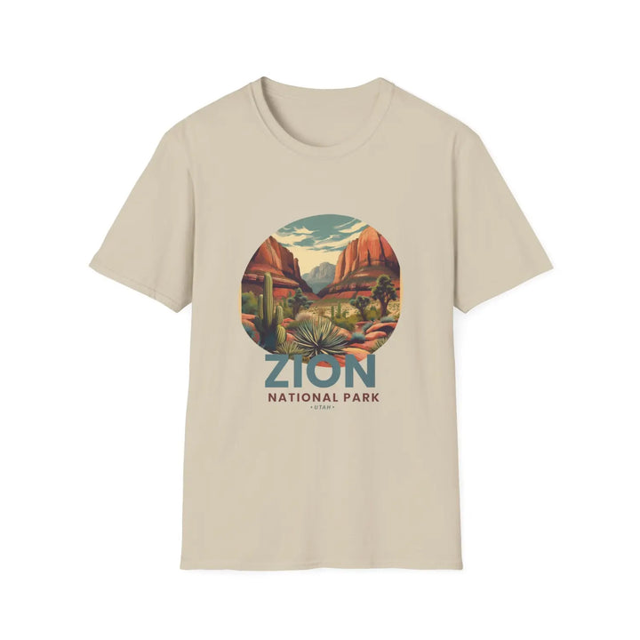Zion National Park Vintage Tee Unisex T-Shirt Outdoor Adventure Shirt Gift Nature Lover Apparel - S / Sand