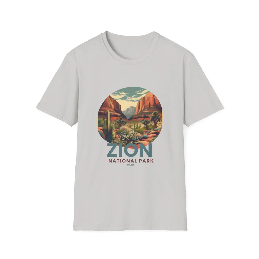 Zion National Park Vintage Tee Unisex T-Shirt Outdoor Adventure Shirt Gift Nature Lover Apparel - S / Ice Grey