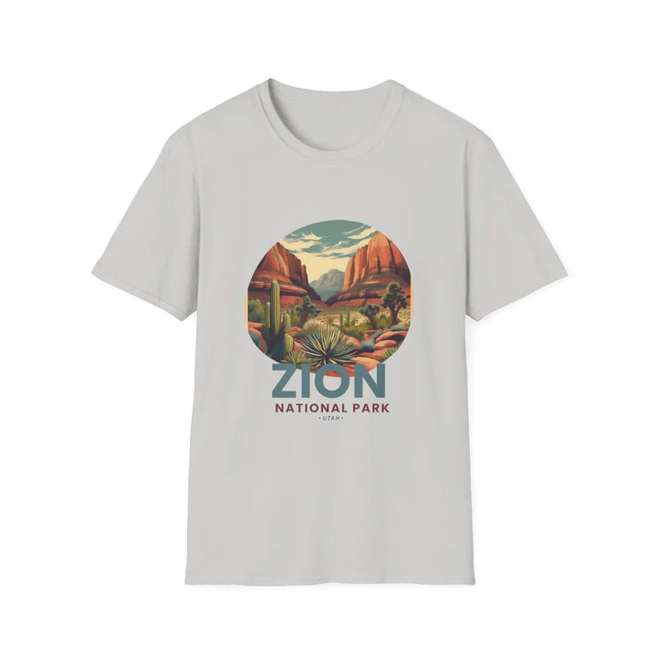 Zion National Park Vintage Tee Unisex T-Shirt Outdoor Adventure Shirt Gift Nature Lover Apparel - S / Ice Grey